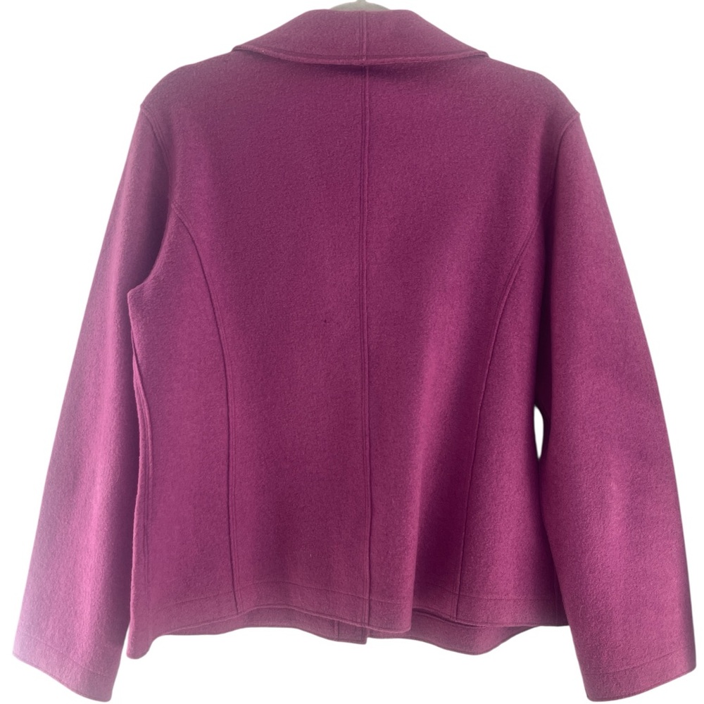 Eileen Fisher Raspberry Purple Pink Wool Blend Blazer size medium - Picture 3 of 8